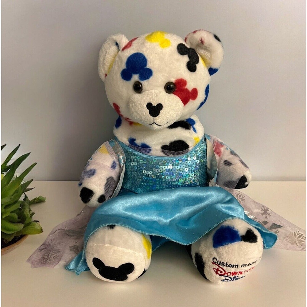 Build A Bear Workshop DOWNTOWN DISNEY BEAR‎ Hidden Mickey Mouse Heads Plush Elsa